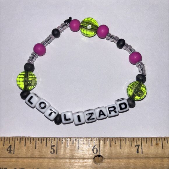 Multicolor “Lot  Lizard” Bracelet Adult Humor Beaded Handmade Naughty Accessorie - Picture 2 of 3